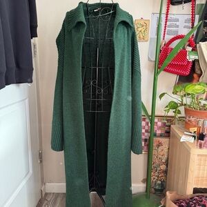 Free People Green Finley Long Cardigan